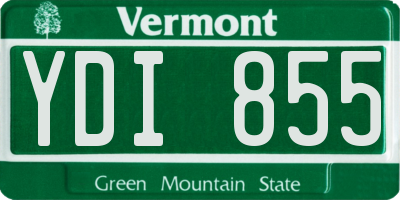 VT license plate YDI855