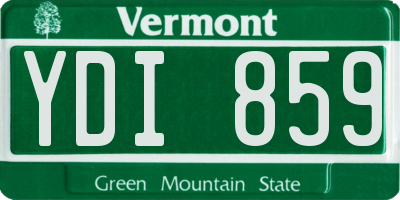 VT license plate YDI859