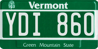 VT license plate YDI860