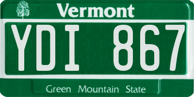 VT license plate YDI867