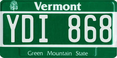 VT license plate YDI868