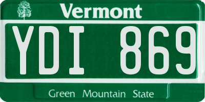 VT license plate YDI869