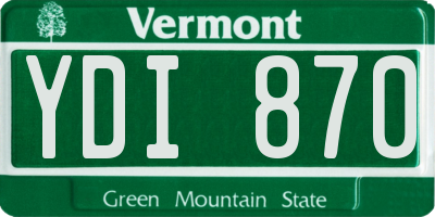 VT license plate YDI870