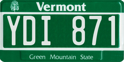VT license plate YDI871