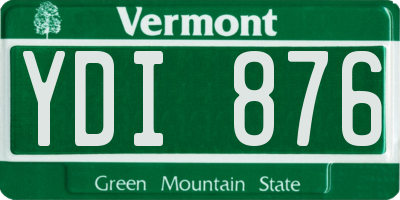 VT license plate YDI876