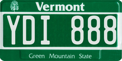 VT license plate YDI888
