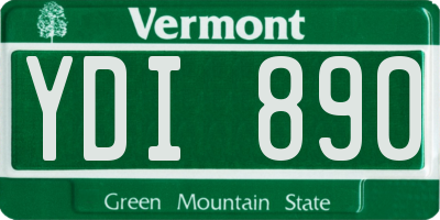 VT license plate YDI890