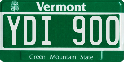 VT license plate YDI900