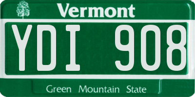 VT license plate YDI908