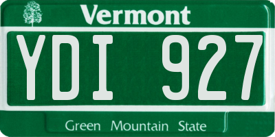 VT license plate YDI927