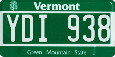 VT license plate YDI938