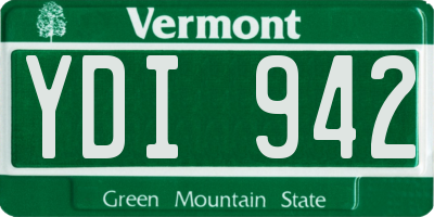 VT license plate YDI942