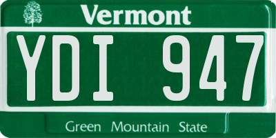 VT license plate YDI947