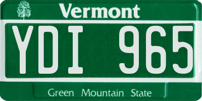 VT license plate YDI965