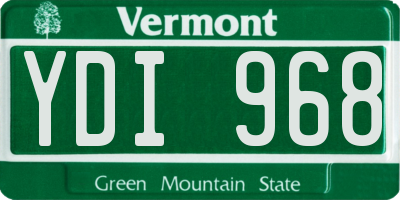 VT license plate YDI968