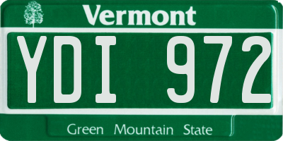 VT license plate YDI972
