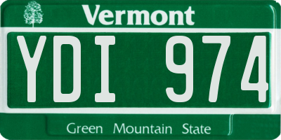 VT license plate YDI974