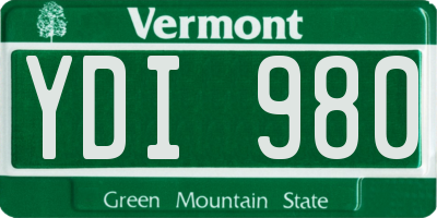 VT license plate YDI980
