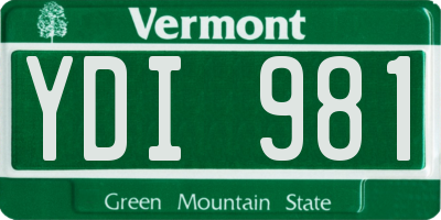 VT license plate YDI981