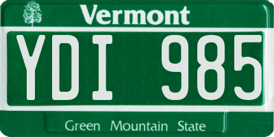 VT license plate YDI985