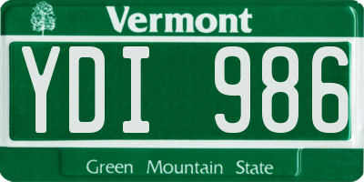 VT license plate YDI986