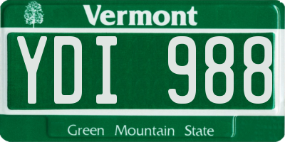 VT license plate YDI988
