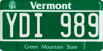 VT license plate YDI989