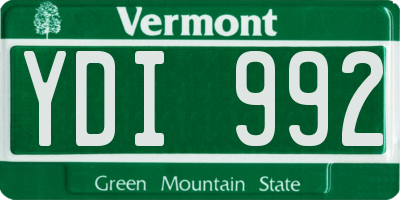 VT license plate YDI992