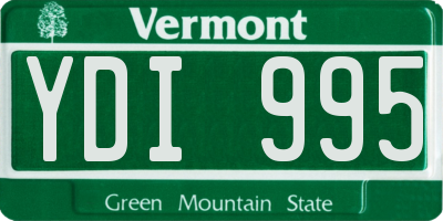 VT license plate YDI995