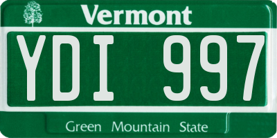 VT license plate YDI997