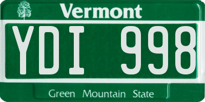 VT license plate YDI998