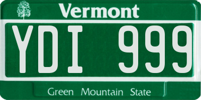 VT license plate YDI999