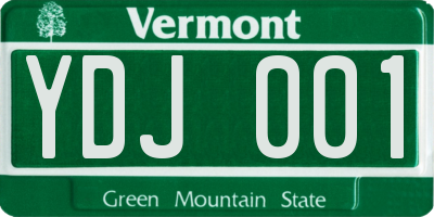 VT license plate YDJ001
