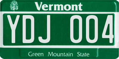 VT license plate YDJ004