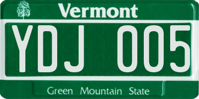 VT license plate YDJ005