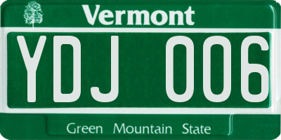 VT license plate YDJ006