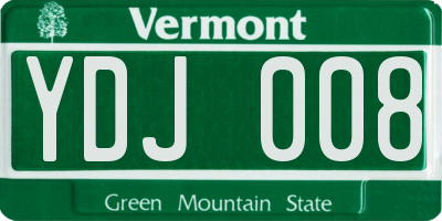 VT license plate YDJ008