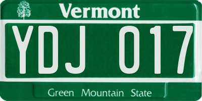 VT license plate YDJ017