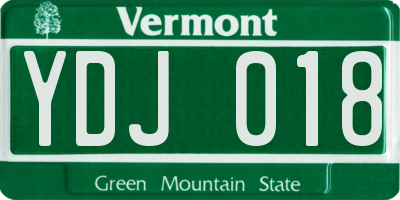 VT license plate YDJ018