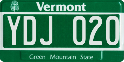VT license plate YDJ020