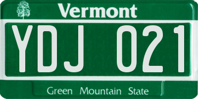 VT license plate YDJ021