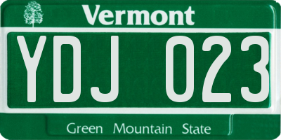 VT license plate YDJ023