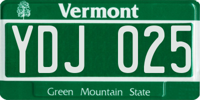 VT license plate YDJ025