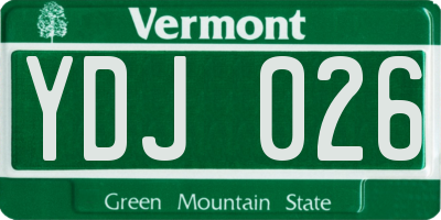 VT license plate YDJ026