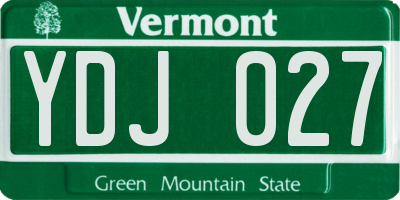 VT license plate YDJ027