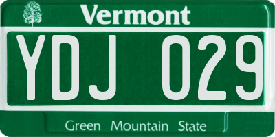 VT license plate YDJ029