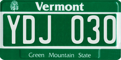 VT license plate YDJ030