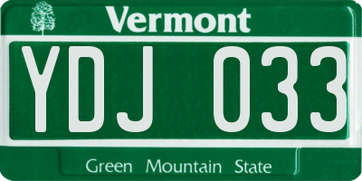 VT license plate YDJ033