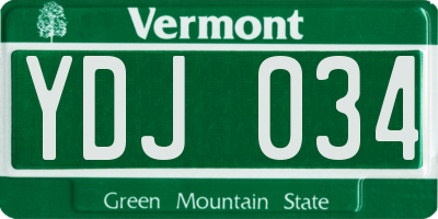 VT license plate YDJ034