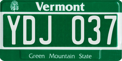 VT license plate YDJ037